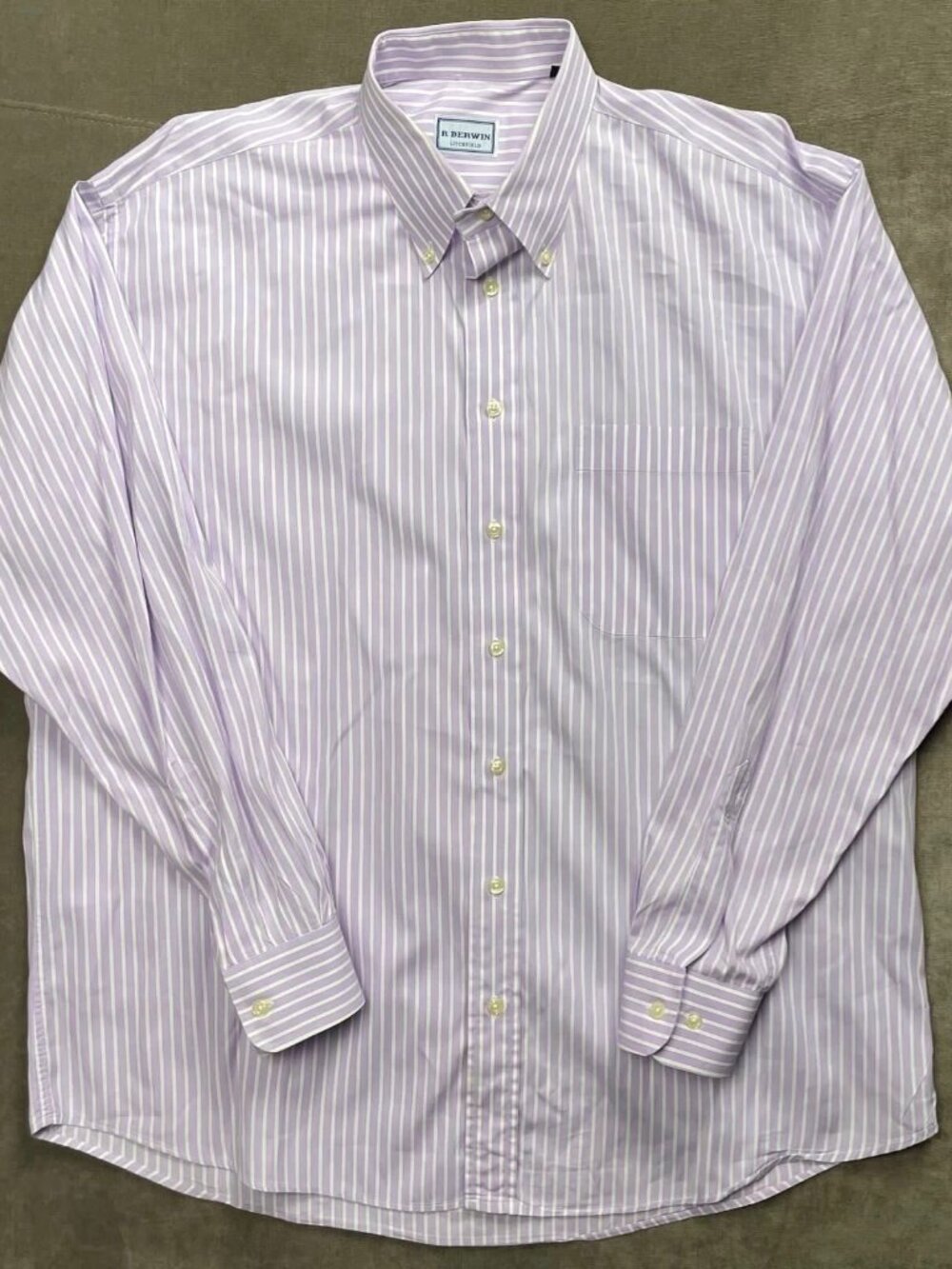 R Derwin Litchfield Purple Stripe Shirt Mens XL